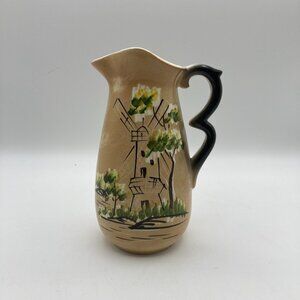 Vintage Nippon Yoko Boeki Co. Japan Asian Windmill 8" Porcelain Pitcher
